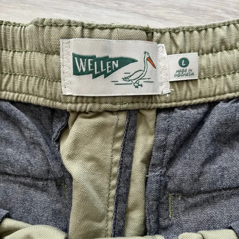 Wellen Easy Shorts Cotton Linen Dusty Olive Men's L Resort Wear Coastal Summer
